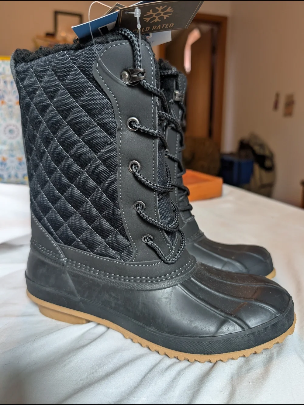 Women's Khombu Black Wendy Duck Boots Size 8 NWT